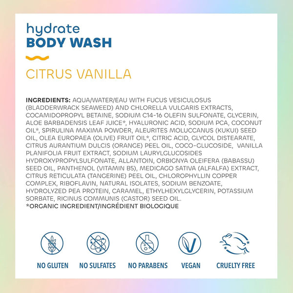 Seaweed Bath Co. Body Wash, Shower Gel for Men & Women, Vegan, Paraben Free, Sulfate Free, Cruelty Free