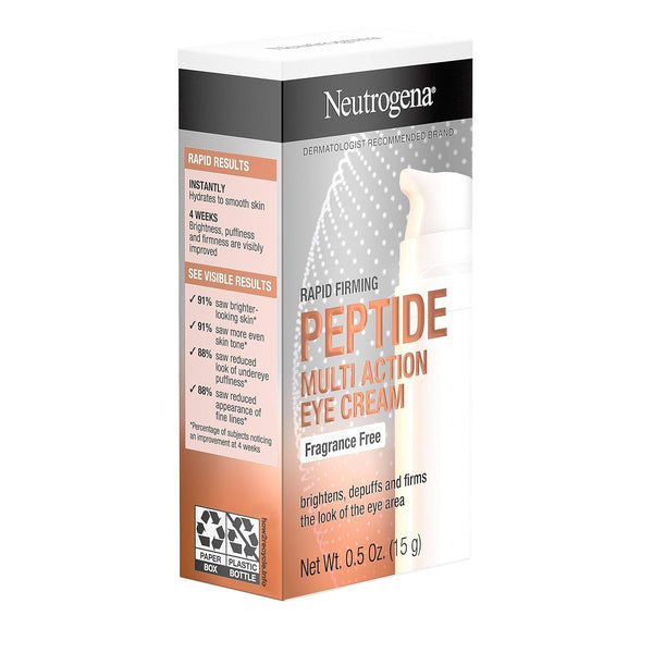 Neutrogena Rapid Firming Peptide Eye Cream: Depuffing, Brightening, Hydrating, Fragrance-Free, 0.5 fl. oz