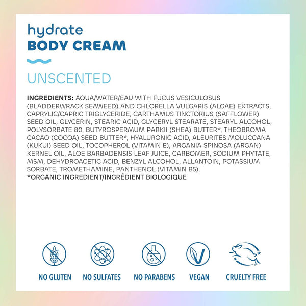 Seaweed Bath Co. Hydrate Body Cream, Unscented, 6 Ounce