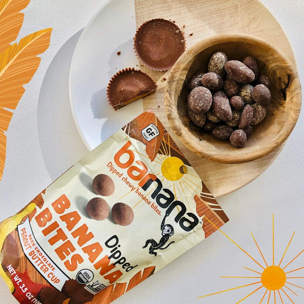 Barnana Organic Peanut Butter Cup Chewy Banana Bites, 3.5 Ounce Bag