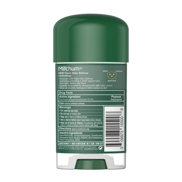 Mitchum Men Gel Antiperspirant Deodorant, Unscented, 2.25oz.