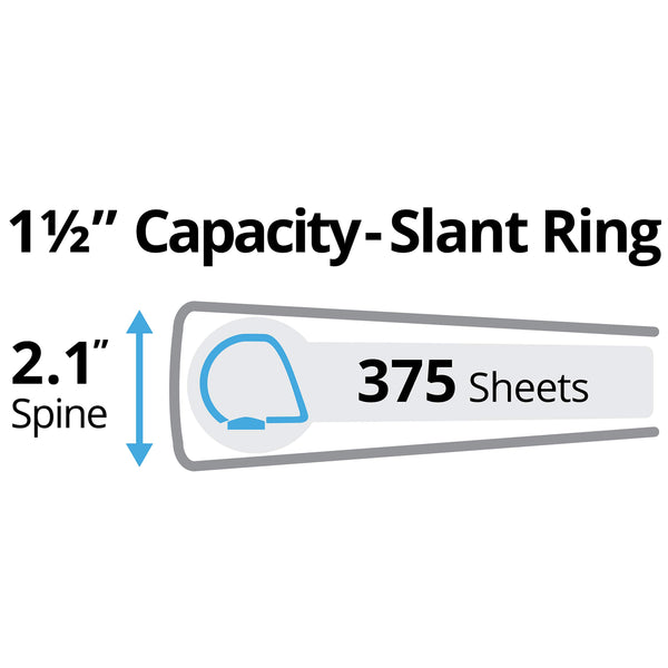 Avery 27351 Durable Binder with Slant Rings, 11 x 8 1/2, 1 1/2