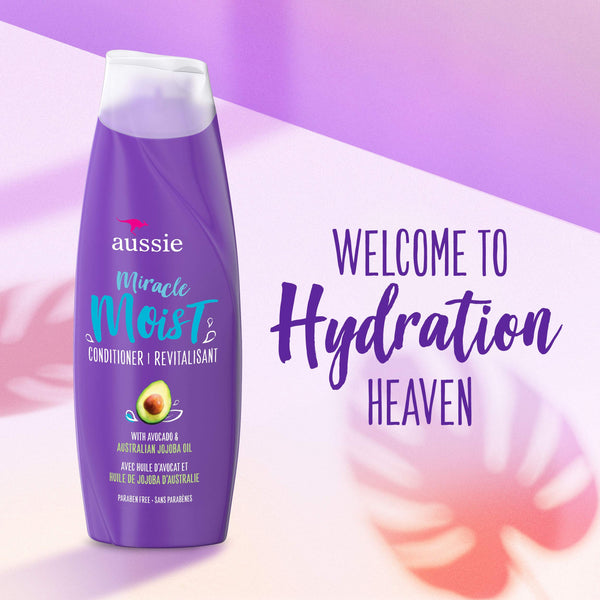 Aussie, Miracle Moist Conditioner w Avocado Jojoba Oil For Dry Hair, Citrus, 12.1 Fl Oz