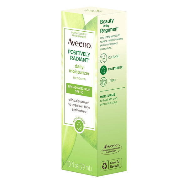 Aveeno Positively Radiant Daily Moisturizer Spf#30, 1oz, 1 Oz