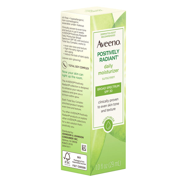 Aveeno Positively Radiant Daily Moisturizer Spf#30, 1oz, 1 Oz