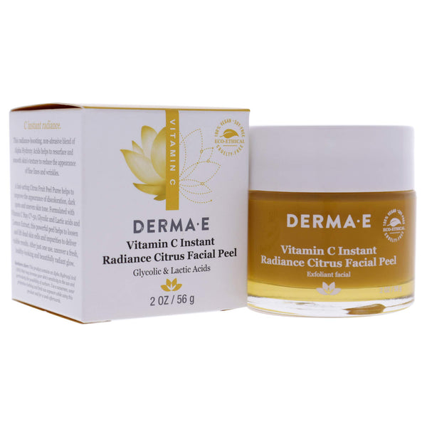 Derma E Vitamin C Instant Radiance Citrus Facial Peel, Resurface Skin, Non-Abrasive Peel, Smooth Skin's Texture