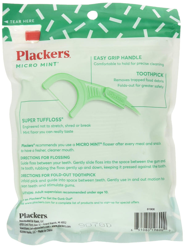 Plackers Micro Mint Freshens Breath, Mint, 90 Count