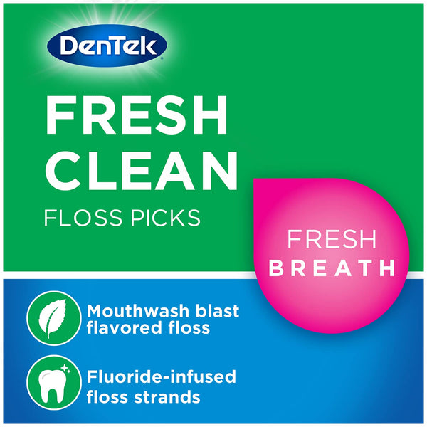 DenTek Fresh Clean Floss Picks, For Extra Tight Teeth, 75 Count