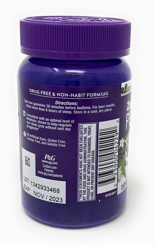ZzzQuil Pure Zzzs Melatonin Sleep Aid + Immune Gummies, 1mg, 42 Ct/Exp. Nov 2023