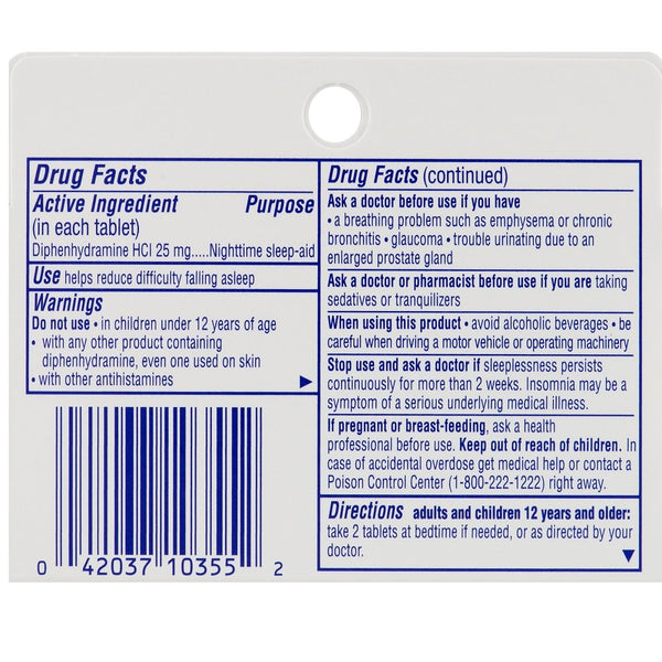 Sominex Nighttime Sleep-Aid, Safe and Effective, Non-Habit Forming, Original Formula, 16 Tablets