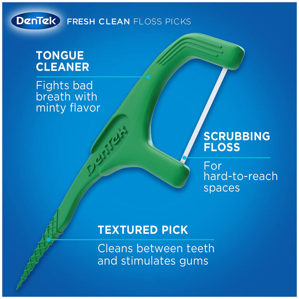 DenTek Fresh Clean Floss Picks, For Extra Tight Teeth, 75 Count