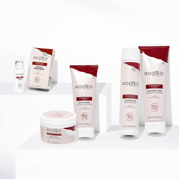 Rooted Rituals Conditioner with Ginger Root and Aloe, Silicone-Free, Safe for Color-Treated Hair, 8.4 oz