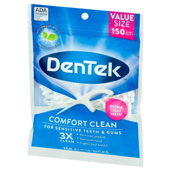 DenTek Comfort Clean Floss Picks, Silky Comfort Floss, 150 Count
