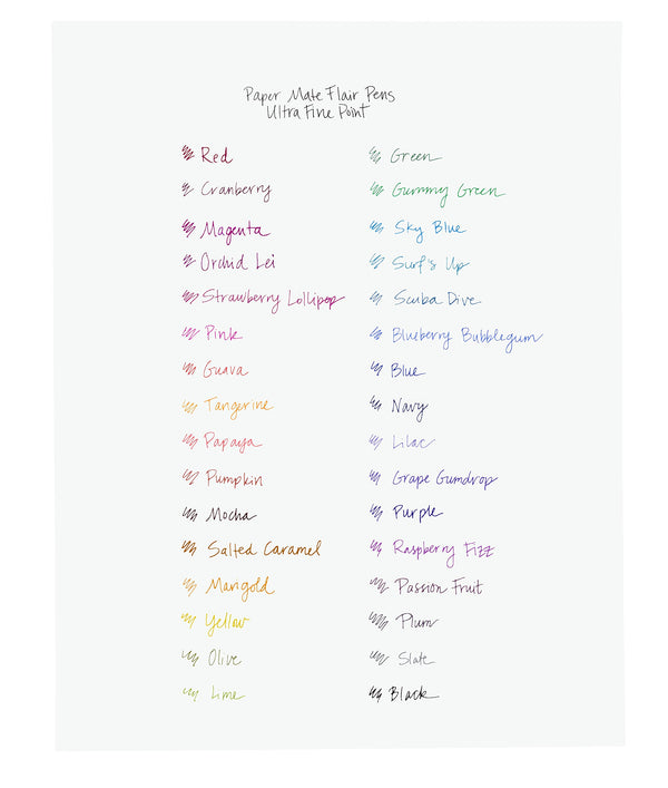 Paper Mate Flair Felt Tip Pens, Ultra Fine Point (0.4mm), Black, 12 Count