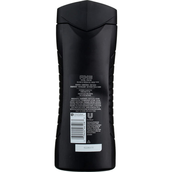 Axe Hair 3 in 1 3-in-1 Shampoo+Conditioner+Body Wash, Total Fresh, 16 fl oz