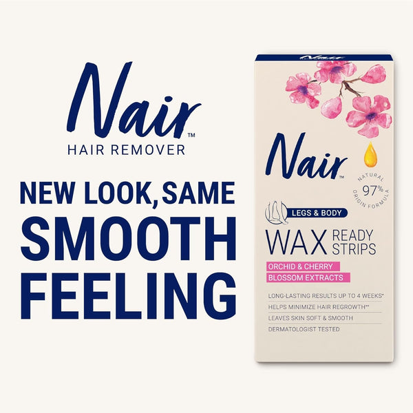 Nair Hair Remover Wax Ready- Strips 40 Count Legs/Body by Nair