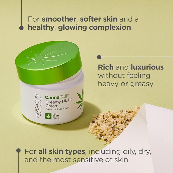 Andalou Naturals CannaCell Dreamy Night Cream, 1.7 Ounces