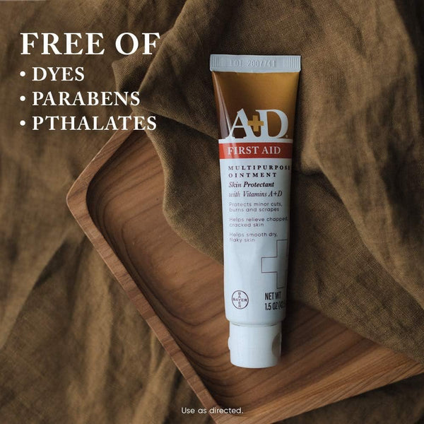A+D First Aid Ointment - Moisturizing Skin Protectant for Dry Cracked Hands, Elbows, Heals and Lips - Use After Hand Washing