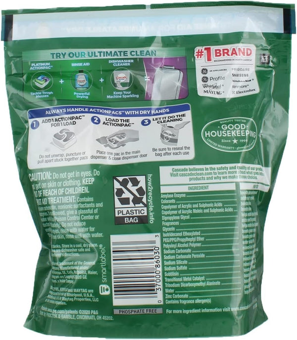 Cascade Complete Dishwasher Detergent, 18 Count