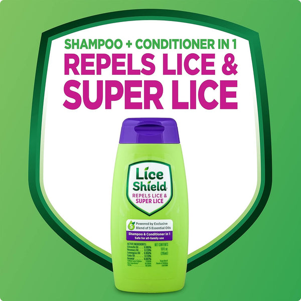 Lice Shield Shampoo & Conditioner in 1, Repels Lice and Super Lice, 10 fl oz