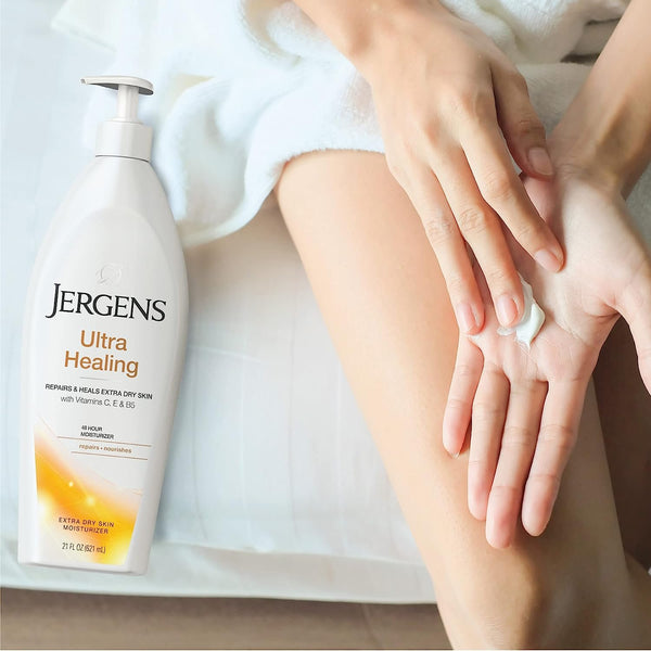 Jergens Ultra Healing Dry Skin Moisturizer, Body and Hand Lotion, for Absorption into Extra Dry Skin, 21 Ounce, with HYDRALUCENCE blend, Vitamins C, E, and B5