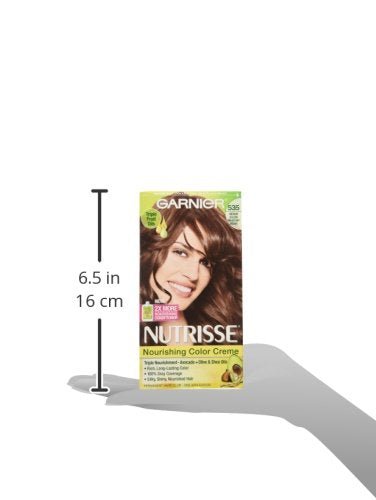Garnier Nutrisse Nourishing Hair Color Creme, 535 Medium Gold Mahogany Brown (Packaging May Vary)