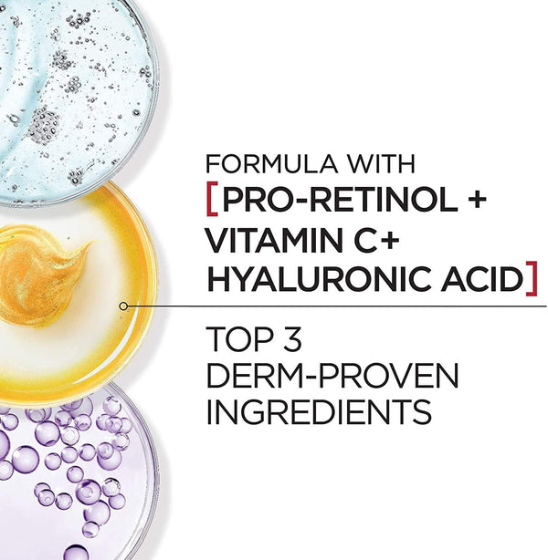 L'Oreal Paris Revitalift Triple Power Anti-Aging Eye Cream, Pro Retinol, Hyaluronic Acid & Vitamin C, Reduce Wrinkles & Puffiness 0.5 fl. oz.