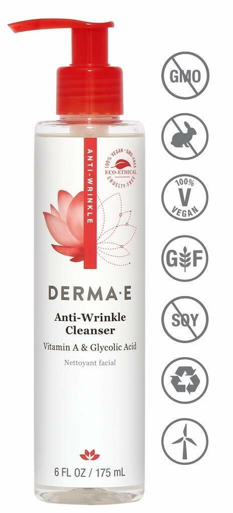 DERMA E Anti-Wrinkle Cleanser w/Glycolic Acid, 6 oz