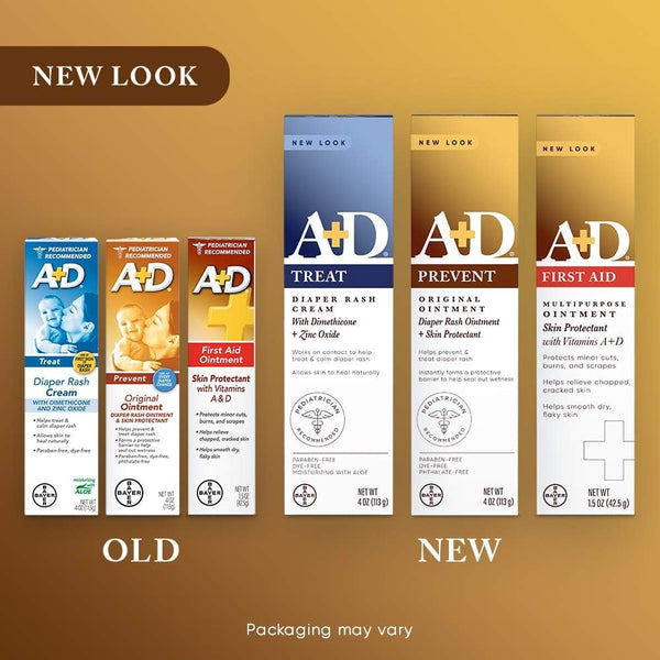 A+D First Aid Ointment - Moisturizing Skin Protectant for Dry Cracked Hands, Elbows, Heals and Lips - Use After Hand Washing