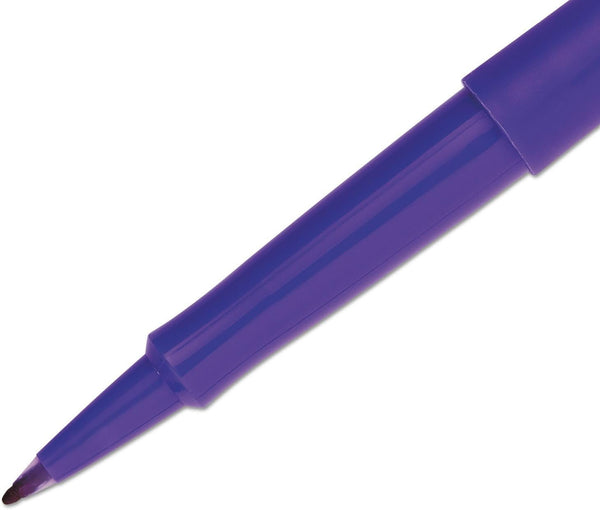 Paper Mate 8450152 Point Guard Flair Needle Tip Stick Pen, Purple Ink, 0.7Mm, Dozen