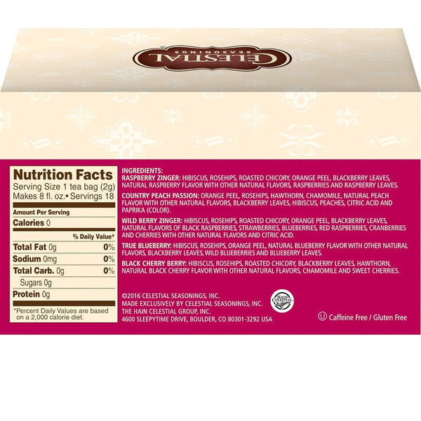 Celestial Seasonings Fruit Tea Sampler, 18 ct
