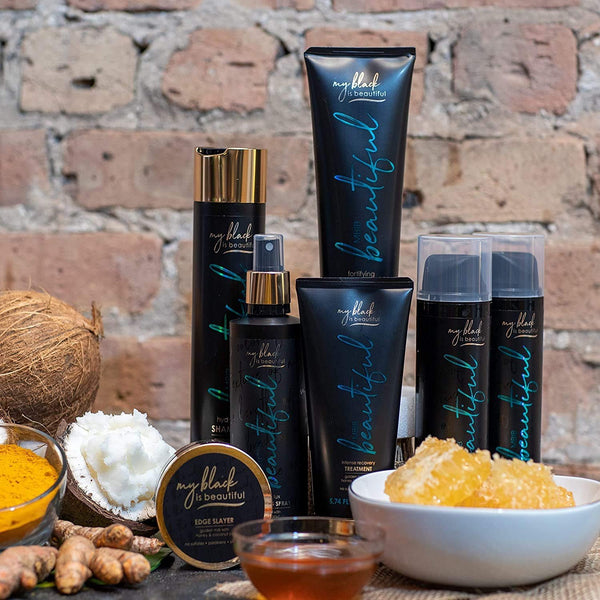 MY BLACK IS BEAUTIFUL Nourishing Leave-In Conditioning Cream, for Curly and Coily Hair with Coconut Oil, Honey, and Tumeric, 6.3 fl oz