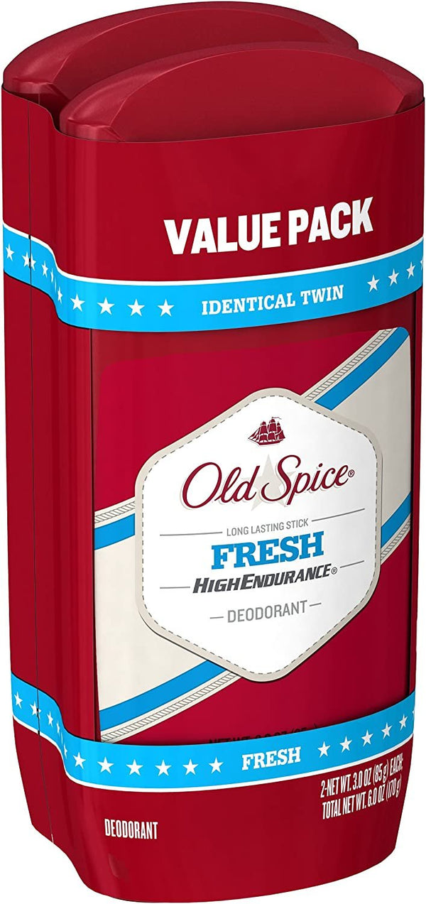 Old Spice High Endurance Long Lasting Stick Men's Deodorant, Fresh Scent - 3.0 Oz Ea, 2 Count