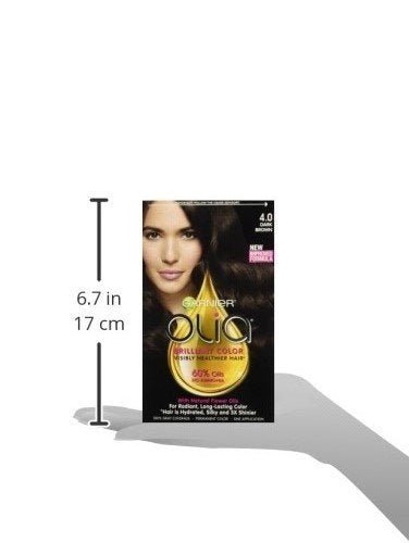Garnier Olia Ammonia Free Permanent Hair Color, 100 Percent Gray Coverage (Packaging May Vary), 4.0 Dark Brown Hair Dye, Pack of 1