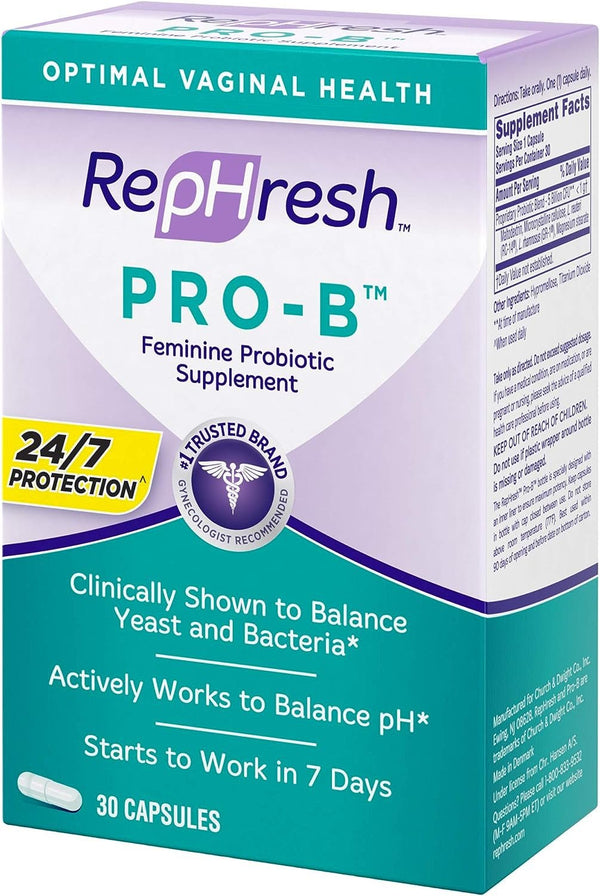 RepHresh Pro-B Probiotic Supplement for Women, 30 Oral Capsules