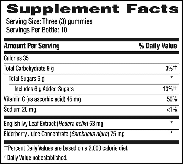 Robitussin Naturals Cough Relief & Immune Health Gummies 30ct/Expires 02/2024
