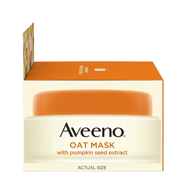 Aveeno Oat Face Mask with Soothing Pumpkin Seed Extract and Feverfew Extract, to Rebalance and Hydrate Skin, Paraben Free, Phthalate-Free, 1.7 oz