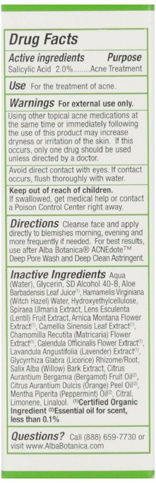 Alba Botanica Acnedote Maximum Strength Invisible Treatment Gel, 0.5 Ounce