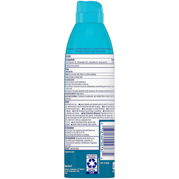 Coppertone SPORT Kids Sunscreen Spray SPF 50, Water Resistant, Continuous Spray Sunscreen for Kids, Broad Spectrum Sunscreen SPF 50, 5.5 Oz Spray