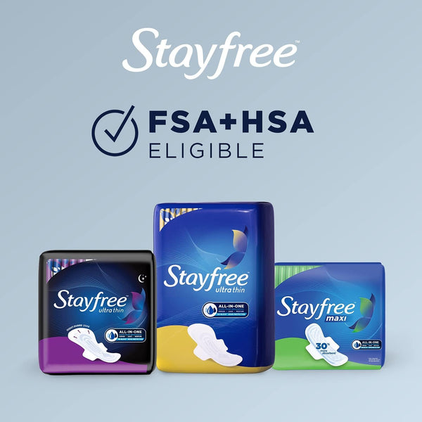 Stayfree Ultra Thin Regular Pads with Wings, 18 Count