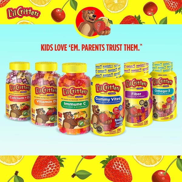 L'il Critters Immune C Kids Gummy Supplement, Fruit Flavored, 190 Count/Expiry April 2024
