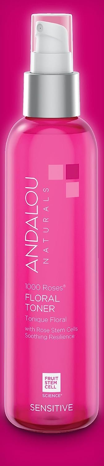 Andalou Naturals Toner Ounce, White, 1000 Roses Floral, 6 Fl Oz