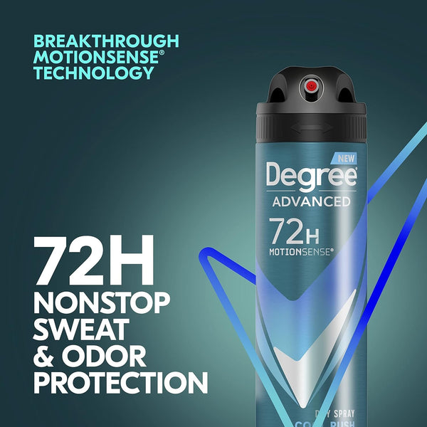 Degree Men Antiperspirant Deodorant Dry Spray Rush for With MotionSense Technology 3.8 oz