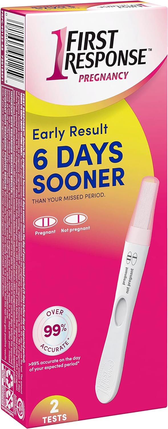 First Response Early Result Pregnancy Test, 2 Pack (Packaging & Test Design May Vary)
