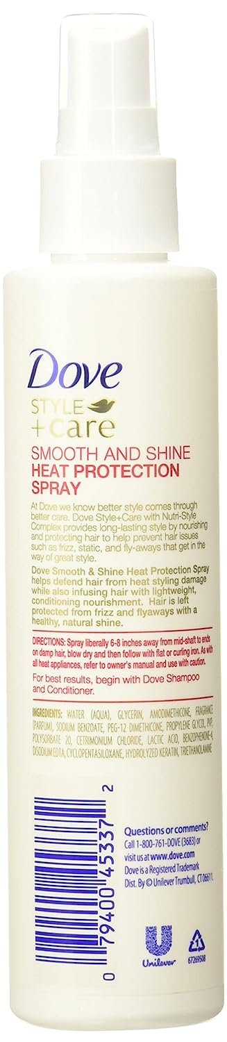 Dove Style + Care Smooth Shine Heat Protection Spray, 6.1 fl oz