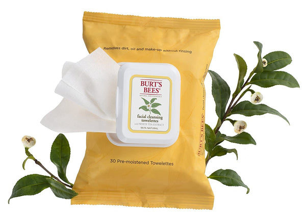 Burt's Bees Facial Cleansing Towelettes with White Tea Extract -- 30 Towelettes