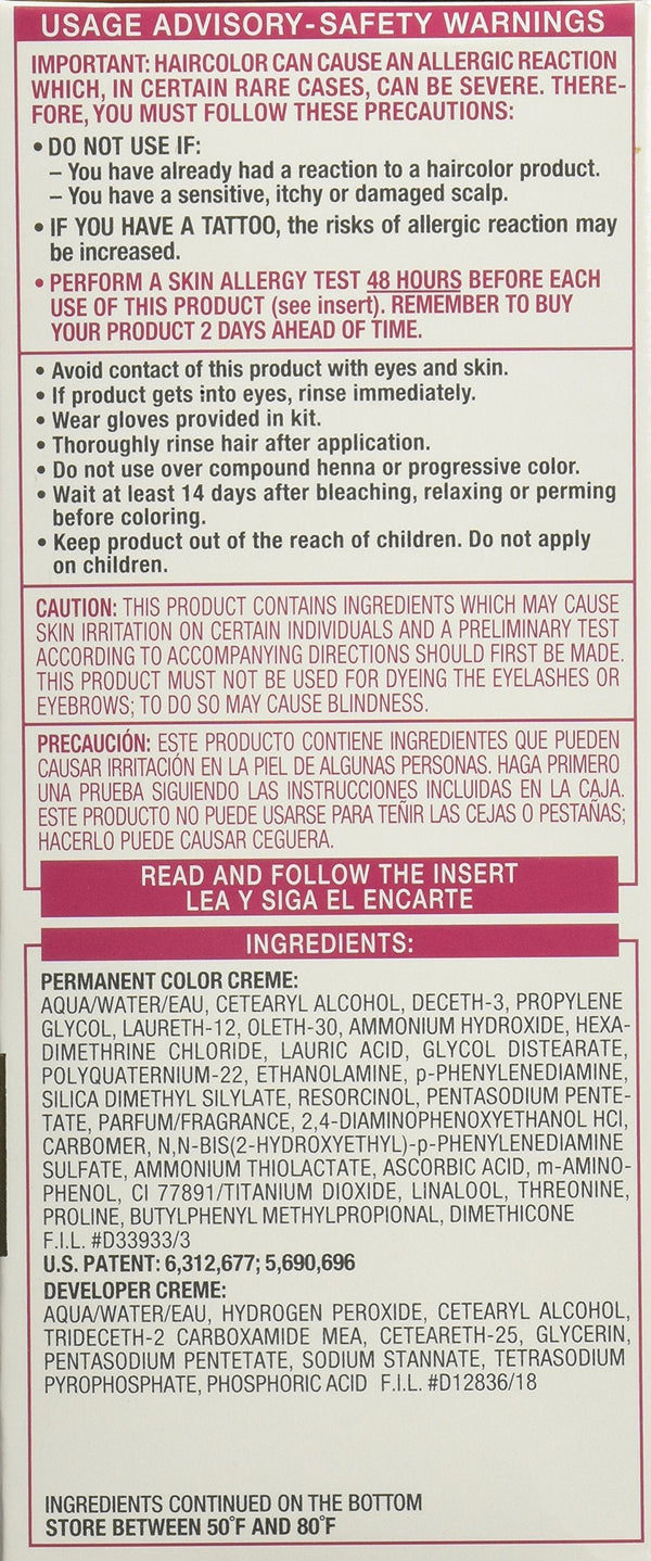 L'Oreal Paris Excellence Creme 1 Black Level 3 Permanent Hair Color, 1 Application