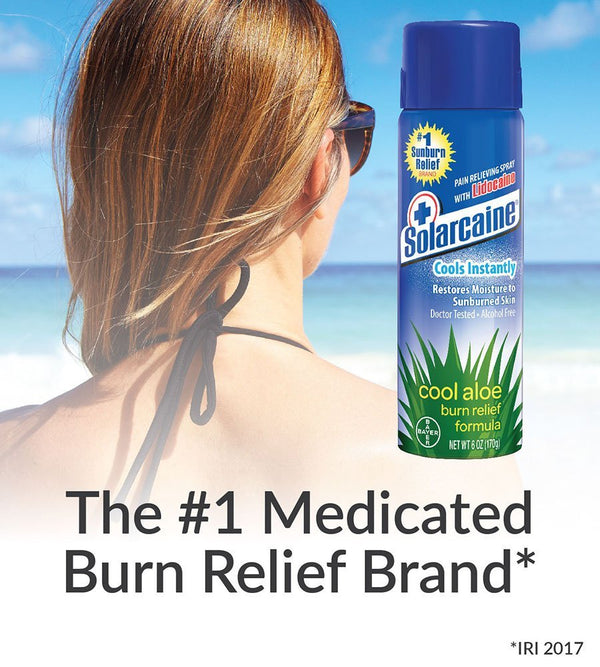 Solarcaine Cool Aloe Burn Relief Spray with Lidocaine, 6 Ounce