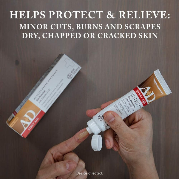 A+D First Aid Ointment - Moisturizing Skin Protectant for Dry Cracked Hands, Elbows, Heals and Lips - Use After Hand Washing