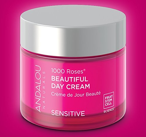 Andalou Naturals 1000 Roses Beautiful Day Cream, Face Moisturizer for Sensitive Skin with Hyaluronic Acid, & Aloe Vera, Cruelty Free, 1.7 Ounce